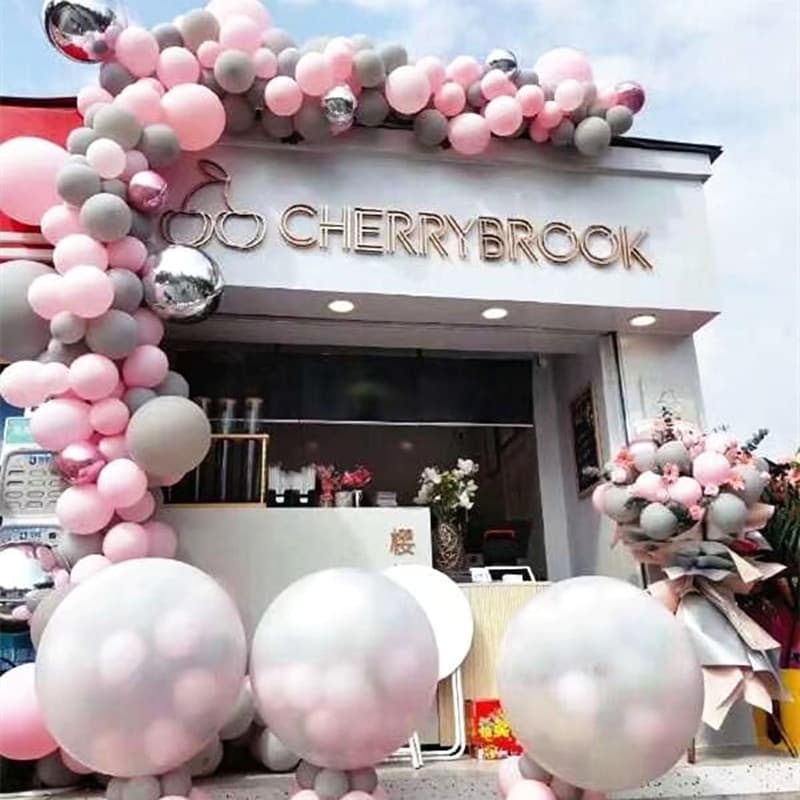 Light Pink and Pure White Balloons Assorted Sizes 5 inch 10 inch 12 inch 18 inch Round Soft Pink White Art Design Balloons