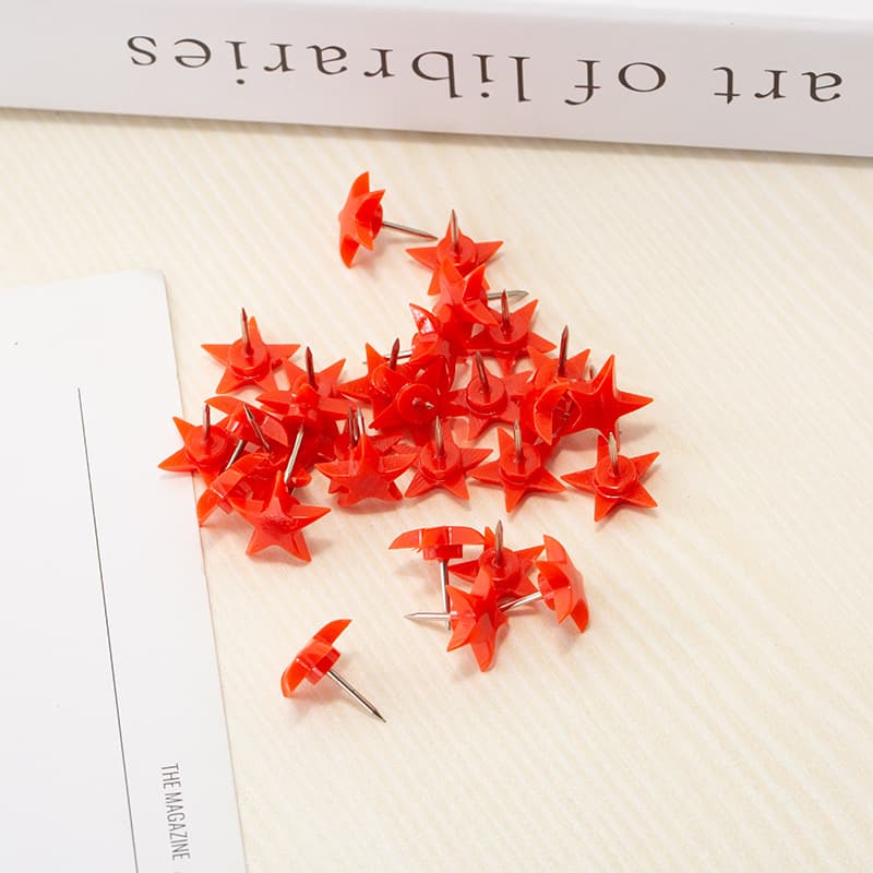 Colored thumbtacks, cork/plastic push pins, creative shaped red star pins
