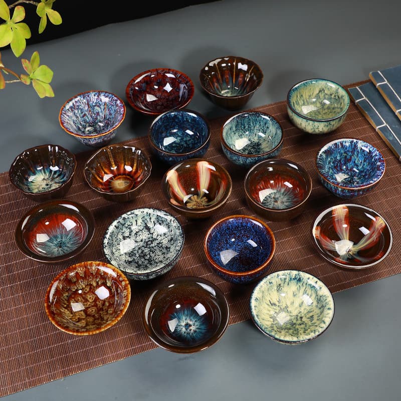 Kiln change ceramic single cup built lamp Tianmu glaze tea cup tea cup creative personal master cup large tea tasting cup fighting cup