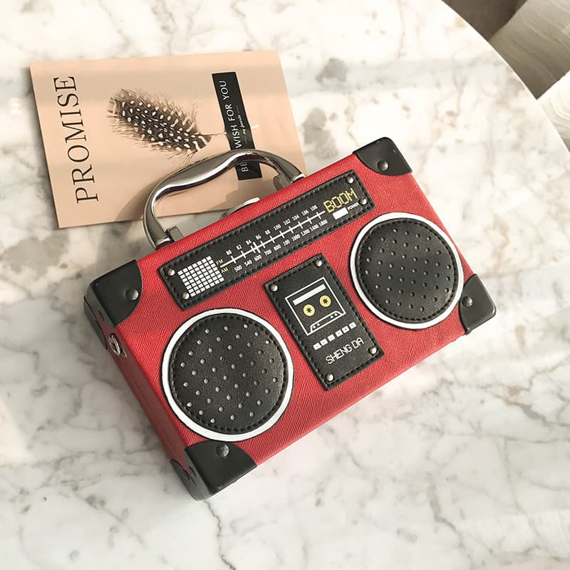 2023 New Unique Women's Crossbody Bag Mini Radio Box Single Shoulder Bag Korean Style Recording Machine Box