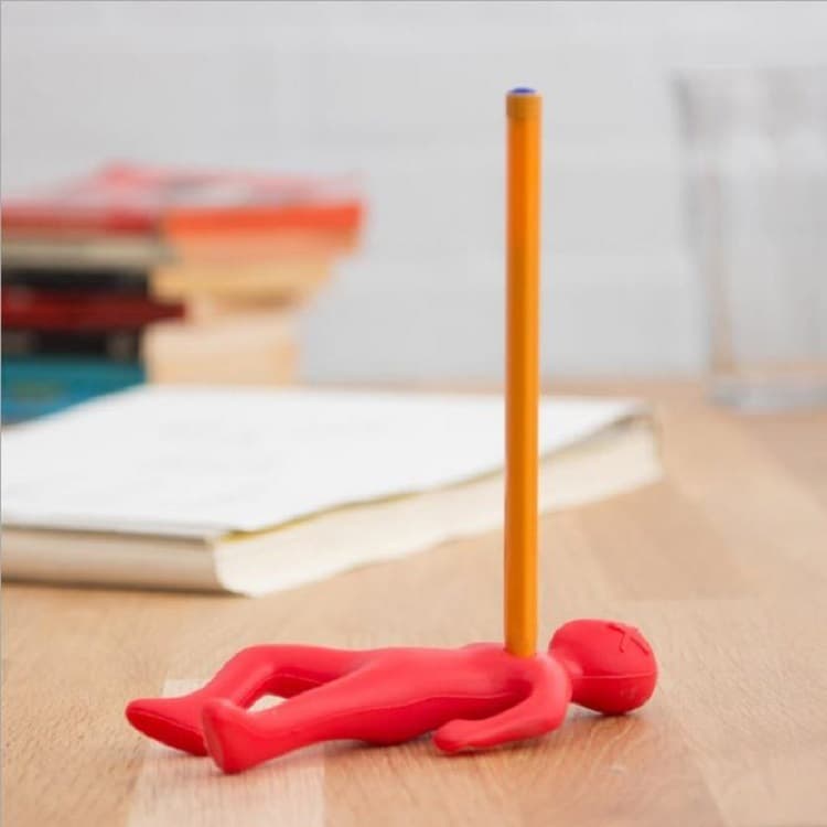 Amazon Hot-Selling Creative Stress Relief Pen Holder with Red Figure Desktop Ornament