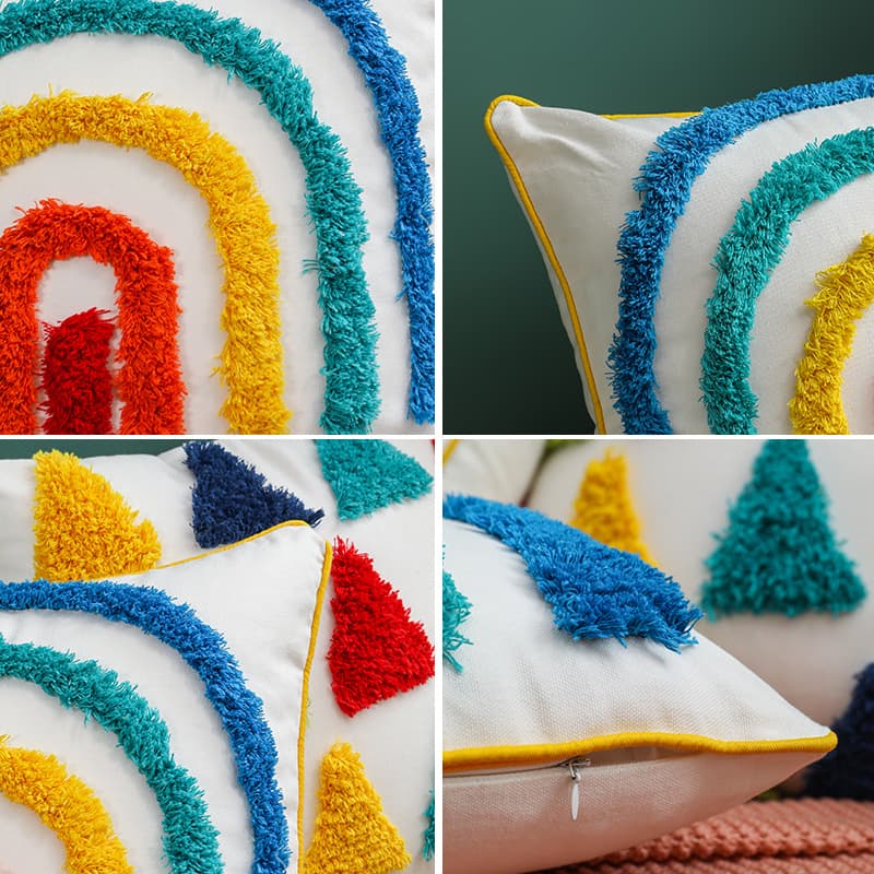 Nordic Moroccan cotton canvas tassel tufted pillow ins bohemian style cushion pillow cover pillow wholesale