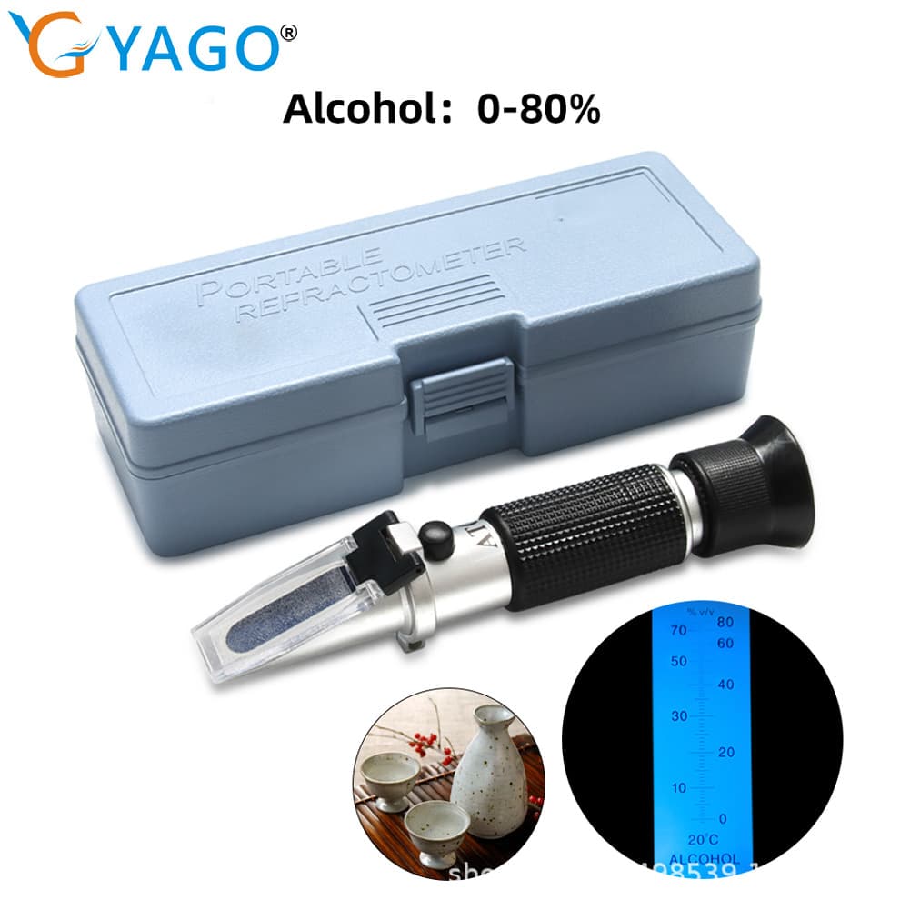 Handheld Refractometer for Alcohol Testing, 0-80% Ethanol Concentration Meter for Spirits and Liquor