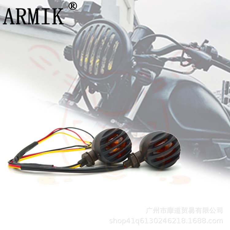 Motorcycle turn light Jialing 70 modified light CG125 retro accessories fence turn signal Harley turn indicator light