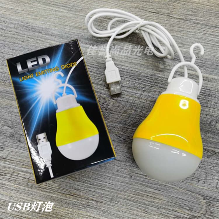 USB bulb, round light bulb with USB cable, LED dormitory/street vendor energy-saving night light / cross-border trade product