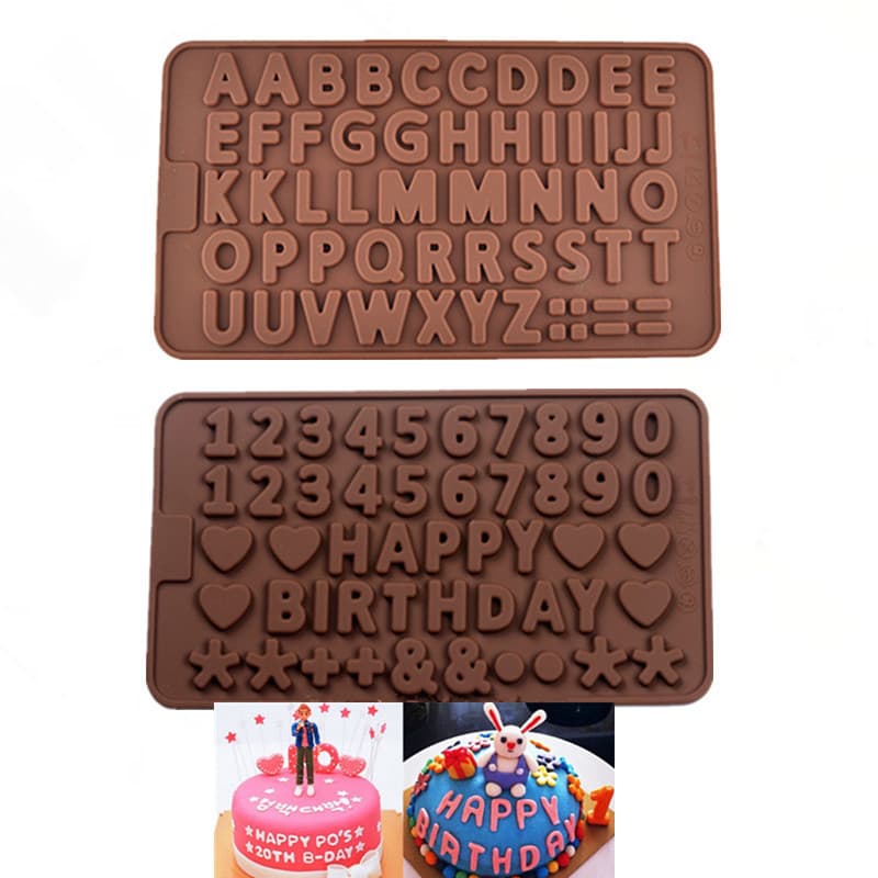 Baking Chocolate Silicone Mold 26 Letters Numbers Chocolate Cake Decorating Tools Biscuit Grinding Tools