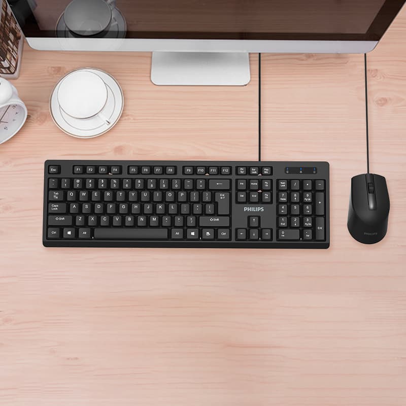 C234 Keyboard and Mouse Combo SPT6234 Business Office Gaming USB Wired Computer Keyboard Mouse Set Wholesale