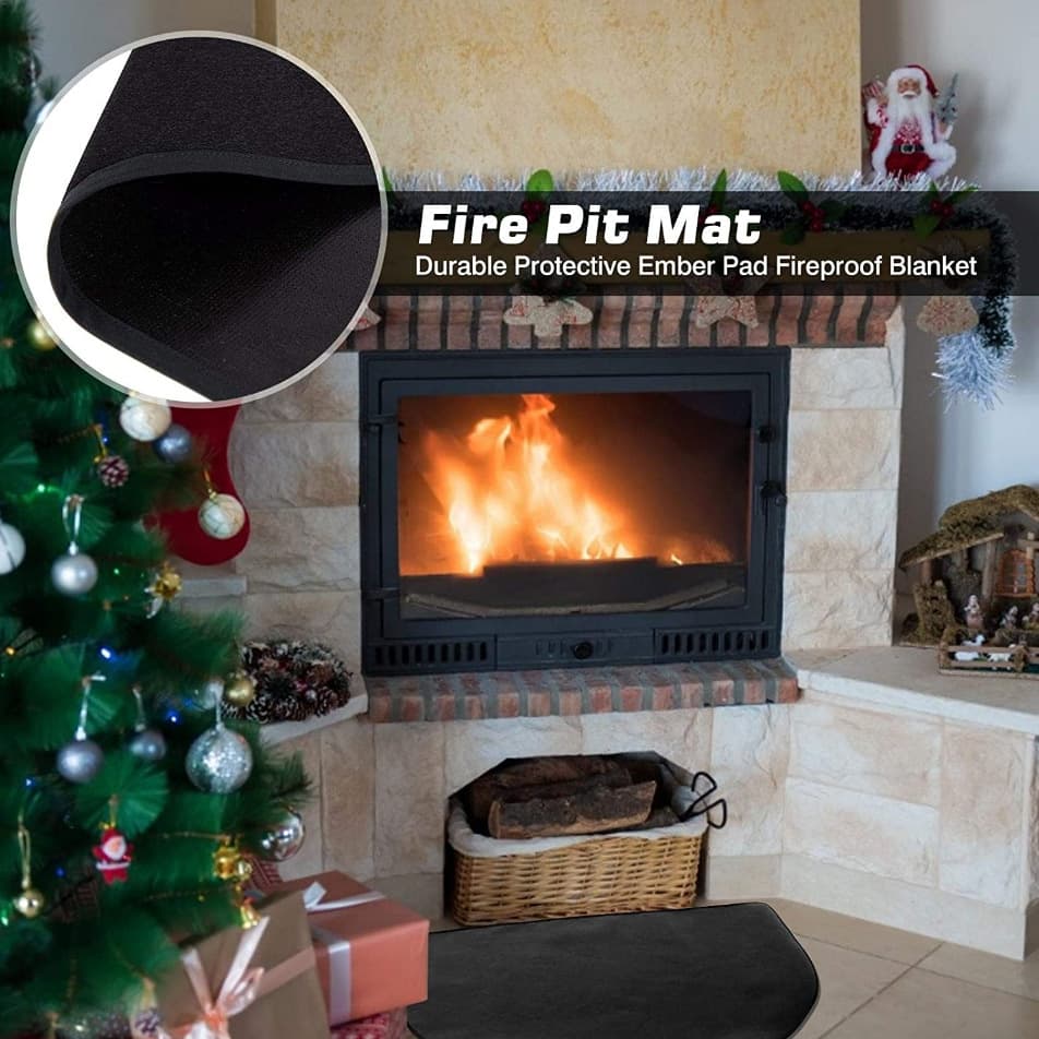 Carbon fiber fire pit mats protect floors, fireplaces, fire basins, and outdoor camping areas from fire damage; fireproof fabric.