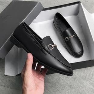 Leather Shoes for Women British Flats 2025 Spring Autumn New Versatile Slip-On Flat Retro Plus Size Women's Shoes 41-43