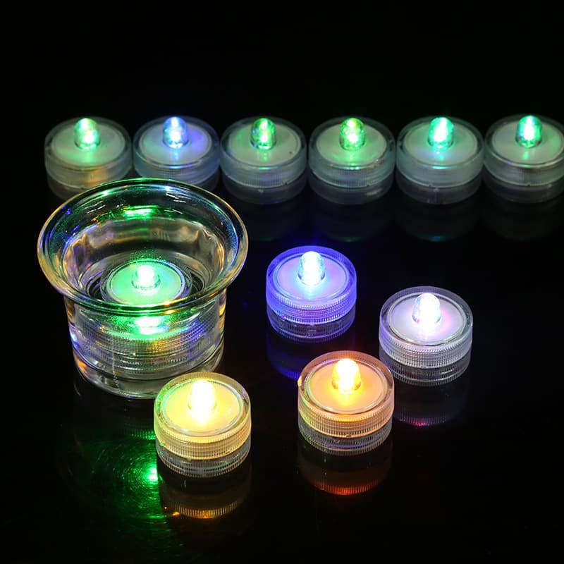 Waterproof Electronic Mini Candle LED Light Round Waterproof Candle Light for Fish Tank Bar Party Diving Light