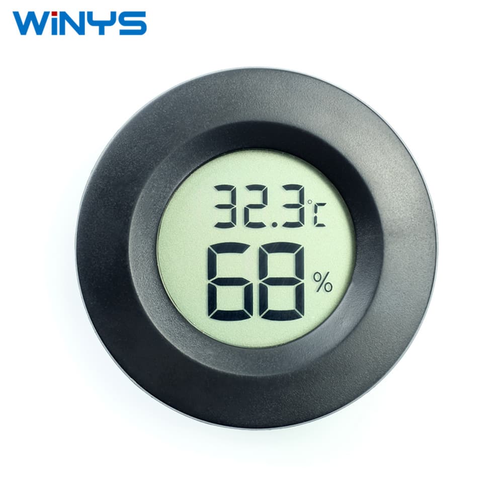 Manufacturer Direct Sales Round Embedded Electronic Digital Humidity and Temperature Gauge for Reptile Pet Acrylic Box