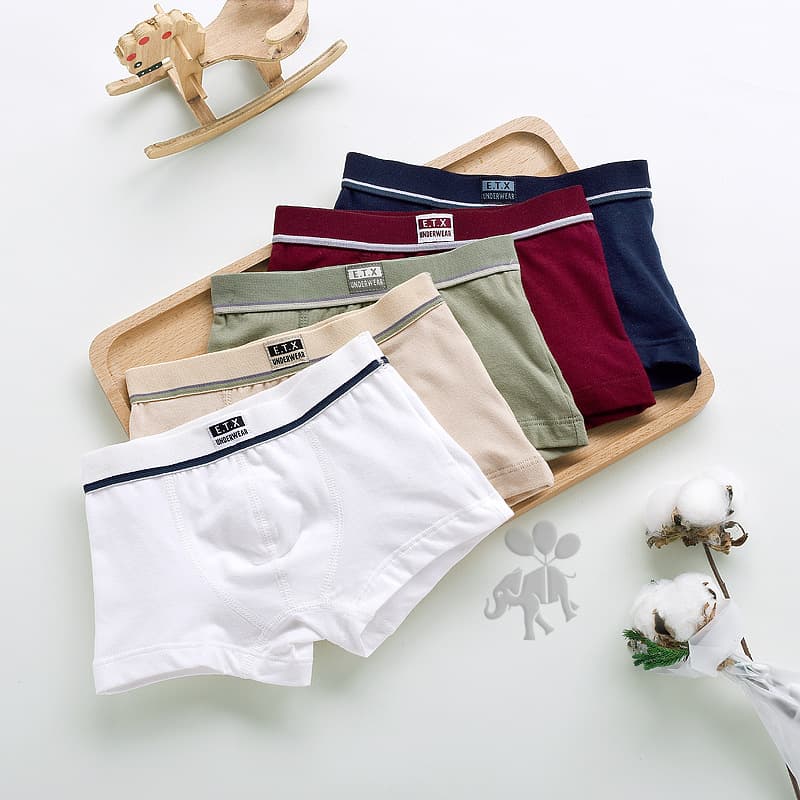 Children's Underwear ETX Boys' Underwear Cotton Kids Boxer Briefs Baby Pants Small Shorts Medium and Large Children Wholesale