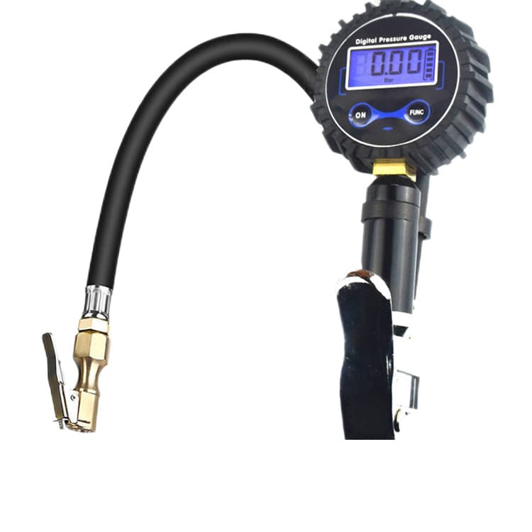 Tire Digital Display Inflation Gauge, Large Screen Display for Easy Reading, Quick Inflation for Car Motorcycle Bicycle, Copper Quick Clamp