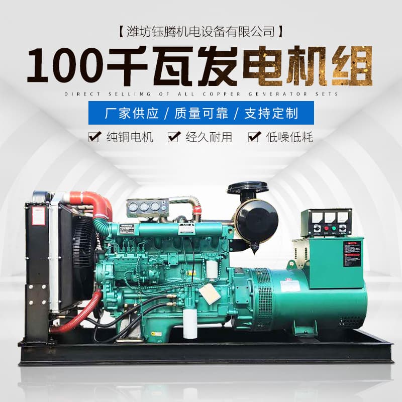 Factory Supply 100kw All-Copper Generator Commercial Generator Set for Hotels and Farms