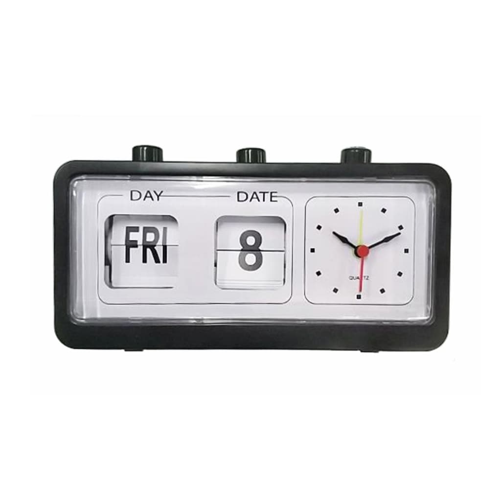 Manual Flip Calendar Alarm Clock Table Clock Accessories Square Sundays Calendar Timepiece Home Decorations