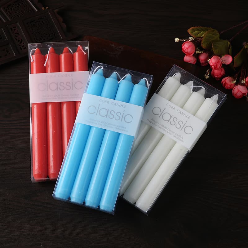 European Classic Red and White Straight Candle Power Outage Emergency Long Candle Romantic Wedding Candlelight Dinner Props Cross Border