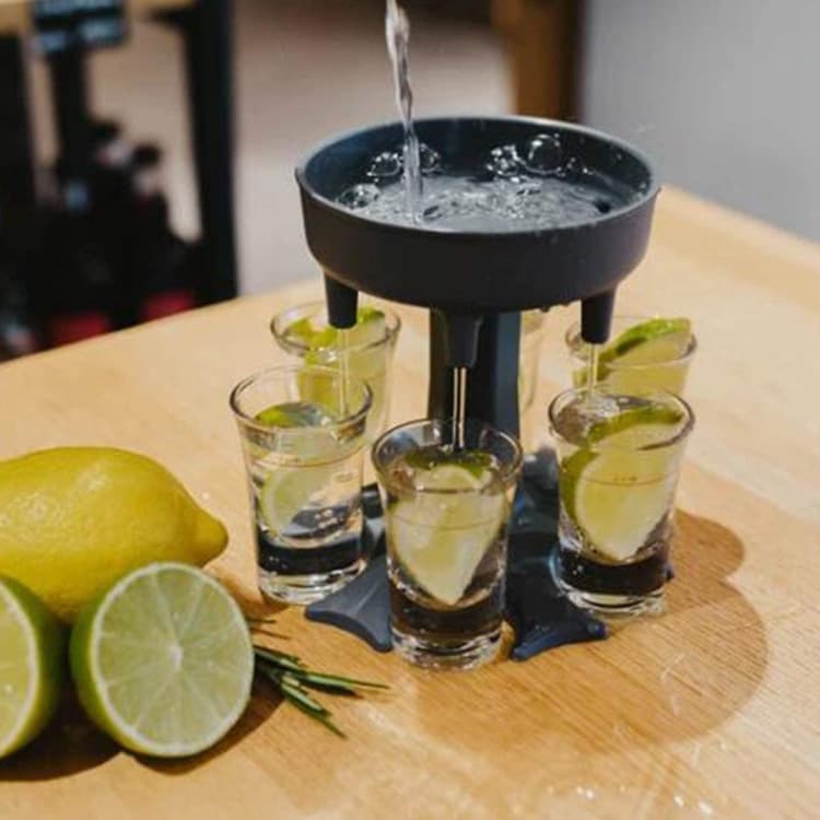 6 Shot Glass Dispenser and Holder, Beverage Dispenser Creative Alcohol Funnel