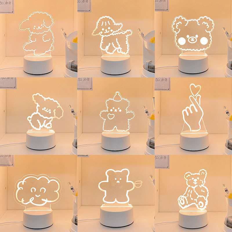 Gift Table Lamp Event Gift Battery Night Light Cross-Border Touch Remote Control Colorful Acrylic 3D Small Led Light