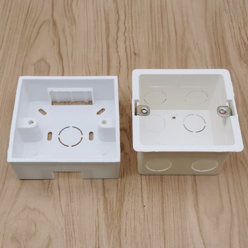 Factory wholesale 86-type surface-mounted junction box, flame-retardant PVC concealed junction box, white 86-type junction box