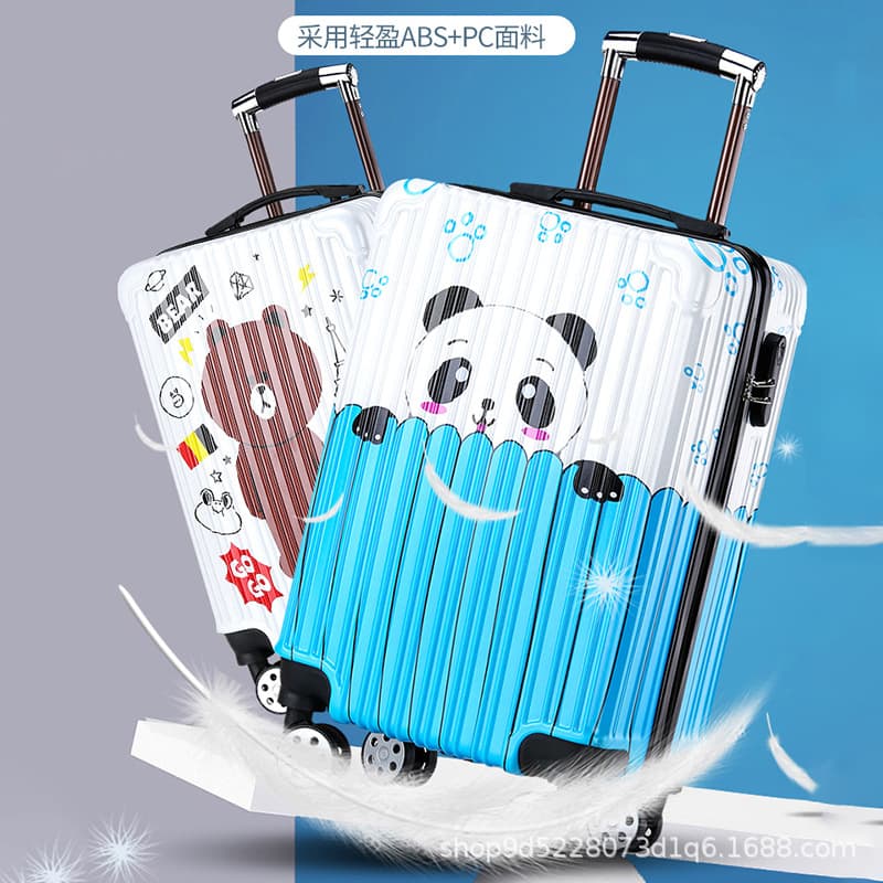 Adult and Children's 20-inch Trolley Case with Universal Wheels, Cartoon Carry-on Suitcase with Password Lock, Adorable Boarding Style