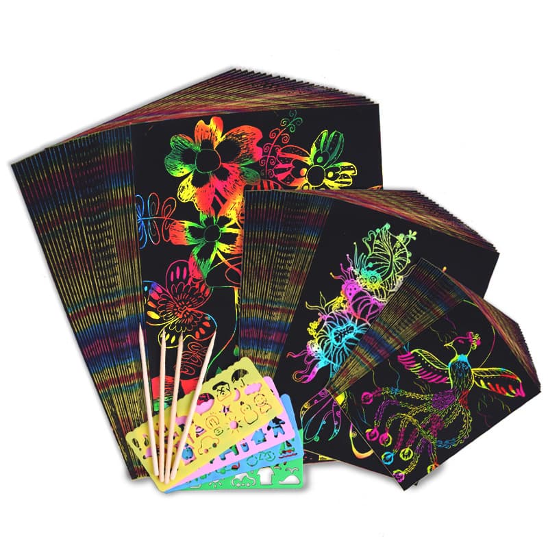 Direct from Manufacturer Colorful Scratch Paper 32K Children's Scratch Art Creative DIY Painting Scratch-off Fun Kindergarten Creation