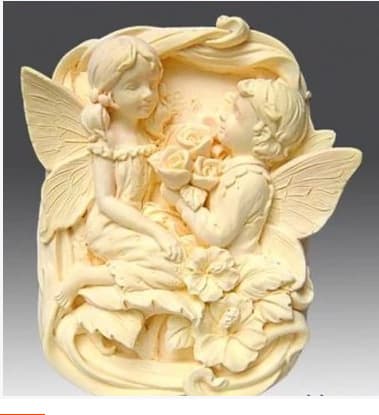 Silicone Mold Soap Mold Handmade Soap Mold Male Angel Holding Bouquet Proposing to Female Fairy