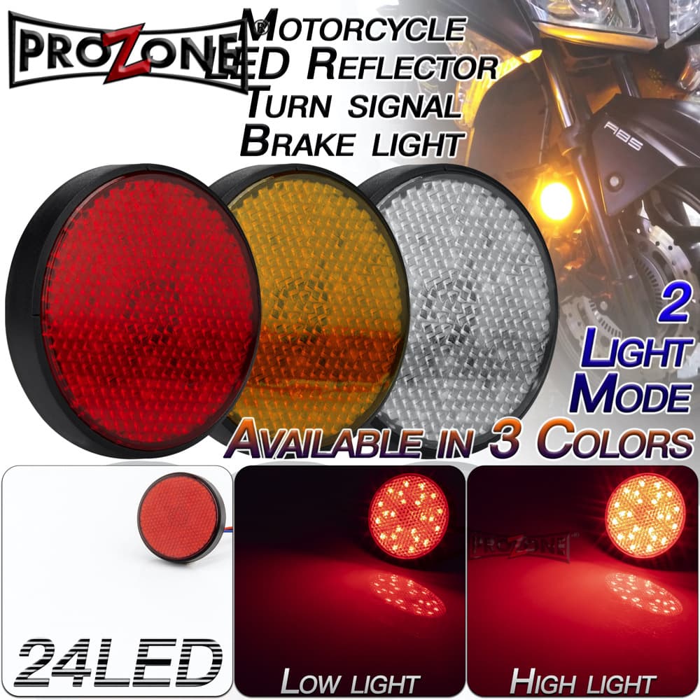 Motorcycle modification accessories universal round 24LED reflector lattice reflector LED brake light turn signal