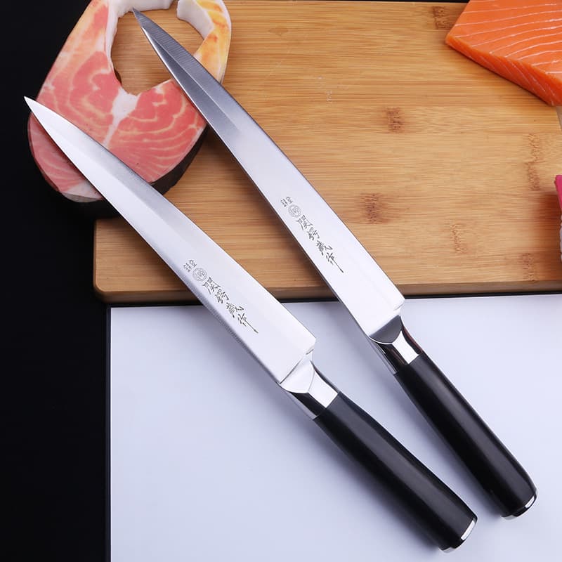 Guan E's hidden sashimi knife, sashimi knife, Japanese restaurant special willow blade knife for cutting salmon.