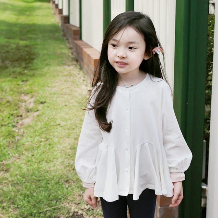 Girls spring coat Korean style pure cotton ruffled cardigan baby top little girl 3-12 years old