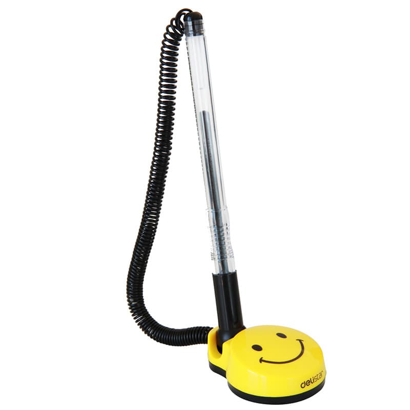 Deli Black Desk Pen 6793 Counter Desktop Adhesive Fixed with Rope Neutral Pen Bank Front Desk Signing Pen