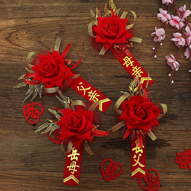 Wedding Supplies Simulation Corsage for Grand Opening Celebration Bride and Groom Wedding Corsage Wedding Welcome Corsage