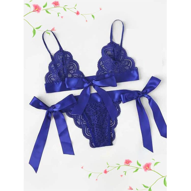 Cross-border European and American foreign trade sexy lingerie women's lace three-piece two-piece underwear manufacturer wholesale and dropshipping