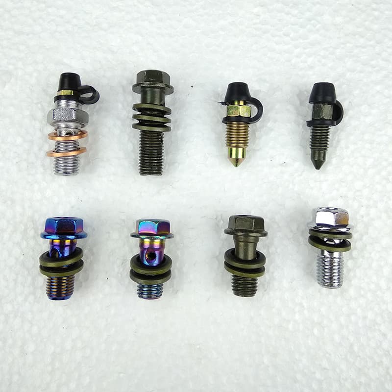 Motorcycle Disc Brake Caliper Lower Pump M6/M8 Bleed Screws, Hollow Oil Outlet M10 Bolts