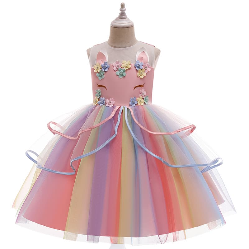 2024 New Girls Princess Dress Unicorn Tutu Dress Children's Party Gown Factory Wholesale