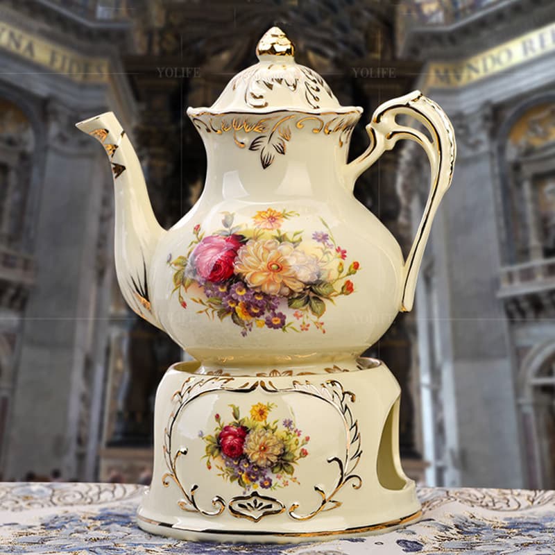 European Ceramic Tea Set Coffee Pot Cup Saucer Set English Afternoon Tea Large Capacity Home Cold Hot Water Kettle Wedding Gift