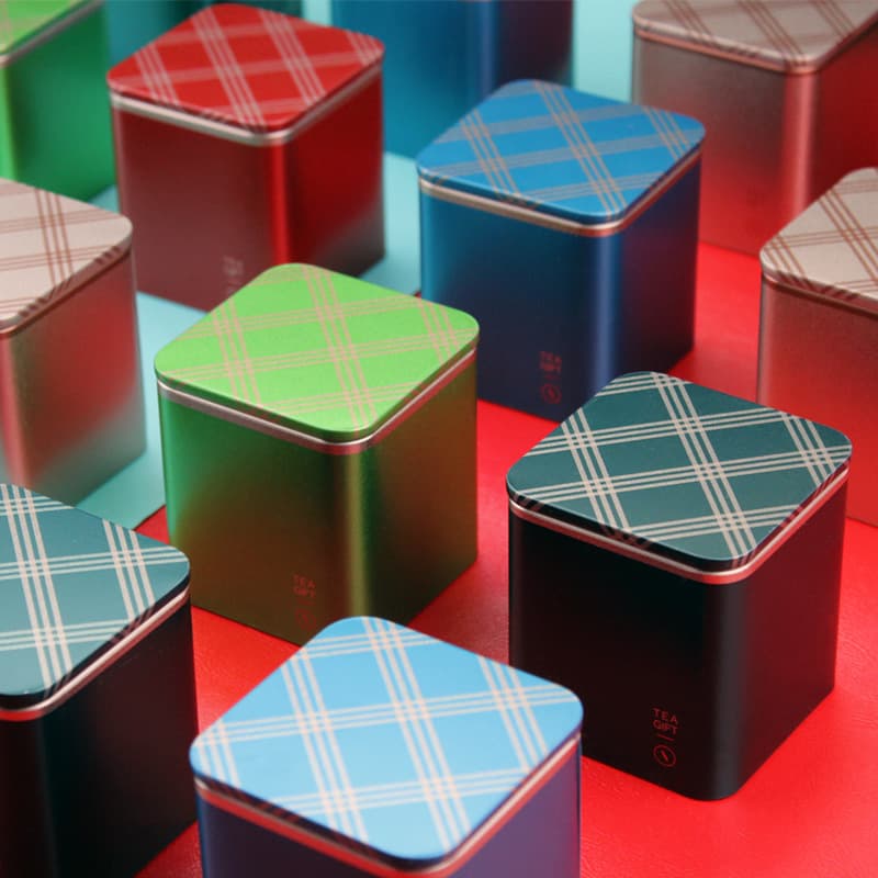 New Mini Tea Can Small Portable Square Can Universal Black Tea Green Tea Loose Tea Sealing Tinplate Box Wholesale