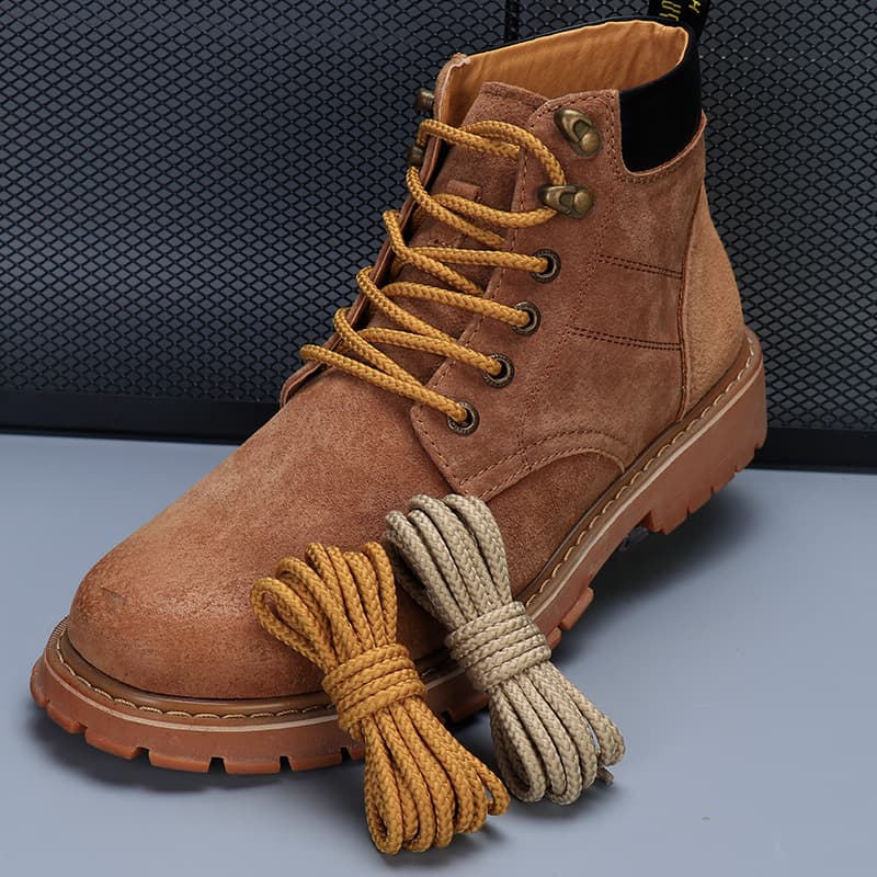 Martin boots, leather shoes, shoelaces, military boots, high-top, British casual workwear, round, black and white, factory wholesale, custom production available.