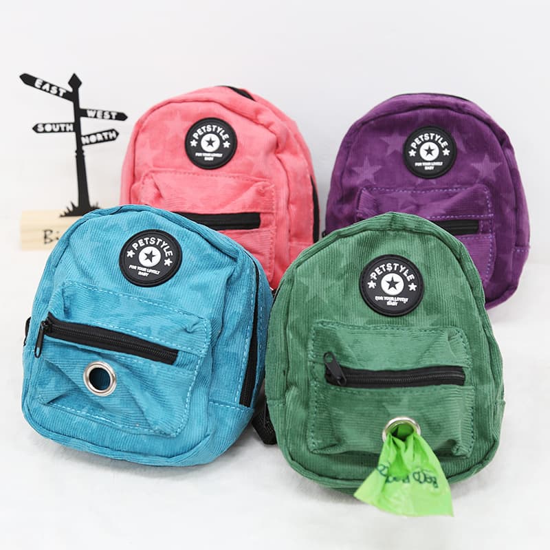 Vintage Tone-on-tone Star Pattern Self-backpack Dog Protective Outing Leash Bookbag Retro Pet Style