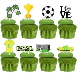 Sports Theme Football World Cup Party Cake Insert Card Small Cup Cake Insert Card Football Gloves Trophy Insert Flag
