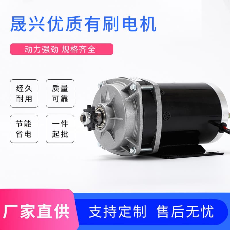 Factory Direct 24V 500W Brushed DC Gear Motor Low Noise Permanent Magnet Mid-Drive Motor
