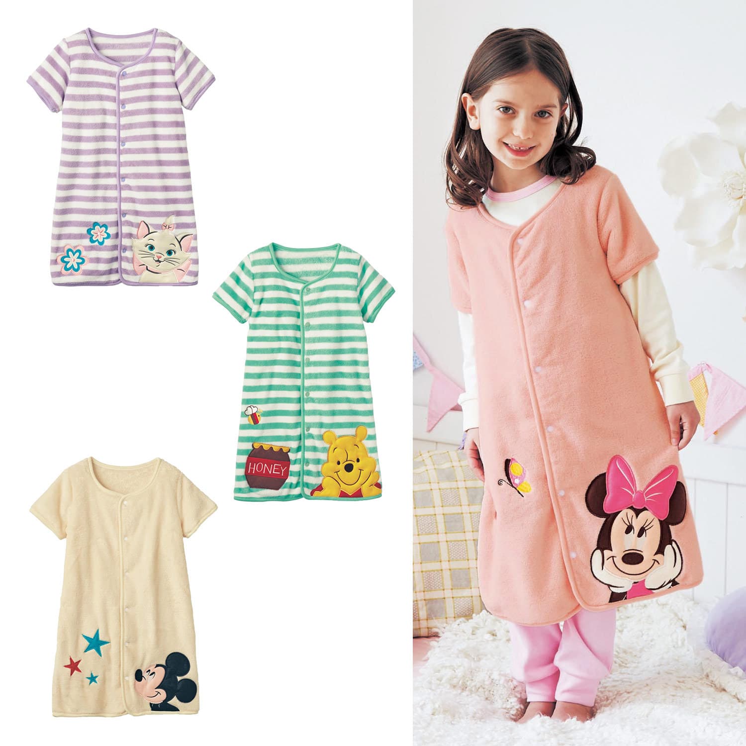 Children's coral fleece sleeping bag for autumn and winter, flannel bathrobe for boys and girls, warm home robe, anti-kick blanket, cartoon style.