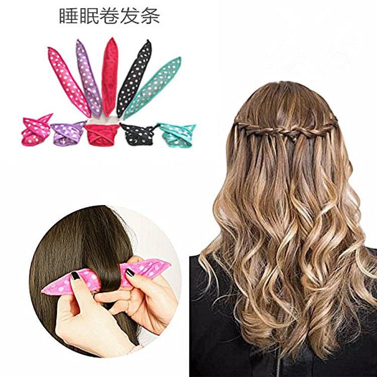 New Polka Dot Curl Hair Rollers, Sponge Hair Rollers with Bow, Sleep Hair Curlers, Amazon Hot Seller