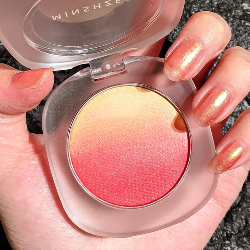 MINSHZEE Gradient Blush Easy Color Matte Shimmer Blush Palette Matte Long-lasting