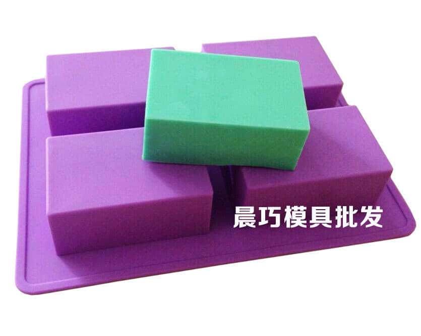 Silicone Cake Mold 4-Cavity Rectangular Soap Mold Four-Hole Rectangular Grid Mold Right Angle Square