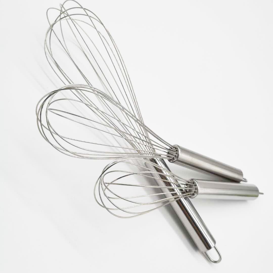 Yangjiang Direct Wholesale Stainless Steel Manual Egg Whisk Kitchen Household Baking Mixing Tool 8-inch 10-inch 12-inch