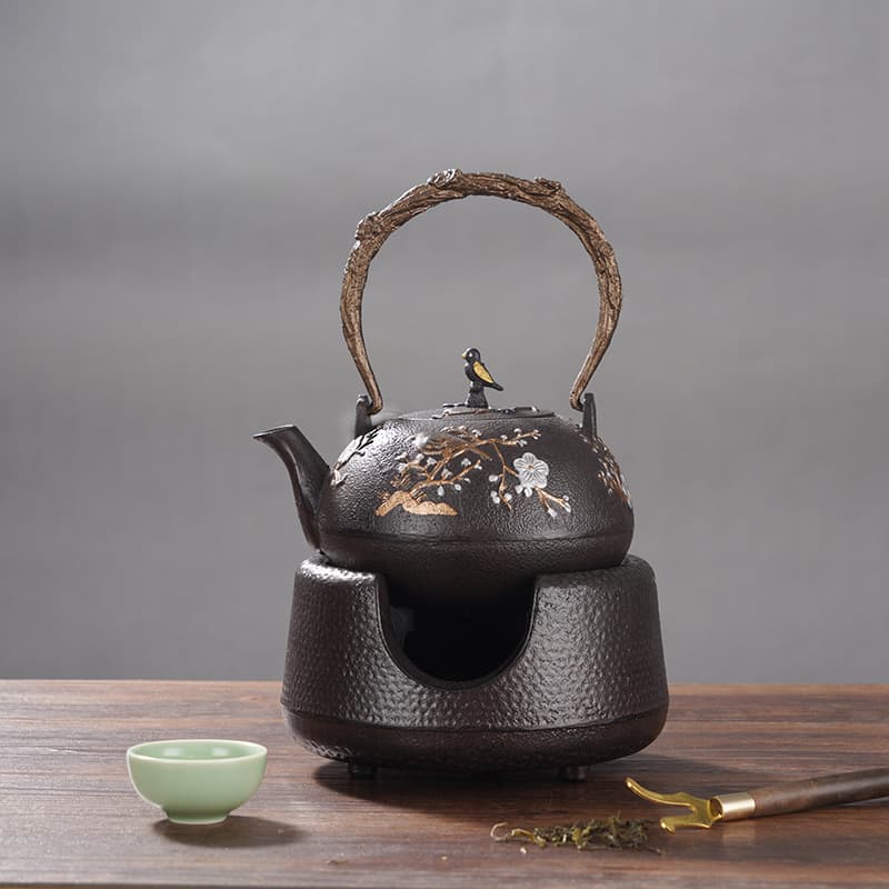 Cast iron pot teapot kettle kung fu tea set handmade iron pot Xi upper brow 1.2L teapot high-end gift iron pot