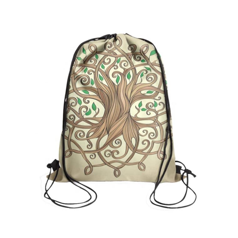 210D polyester drawstring pockets customized with logo in stock nylon Oxford cloth backpack drawstring bag customized