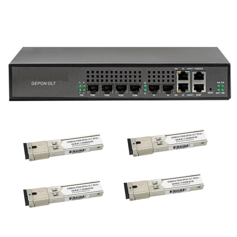 EPON OLT 4-Port Mini CATV Managed Switch Fiber Optic ONU Optical Modem