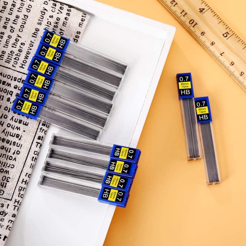 Pencil lead 0.5/0.7*HB*60mm black resin automatic pencil lead boxed student writing lead