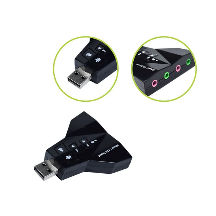 Factory wholesale USB sound card space shuttle aircraft mini 3D 7.1 sound card dual headset independent chip mixing in stock